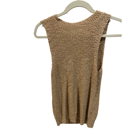 Khaki Knit Sleeveless Mini Dress with Back Bow Tie - Size Small - Picture 2 of 5